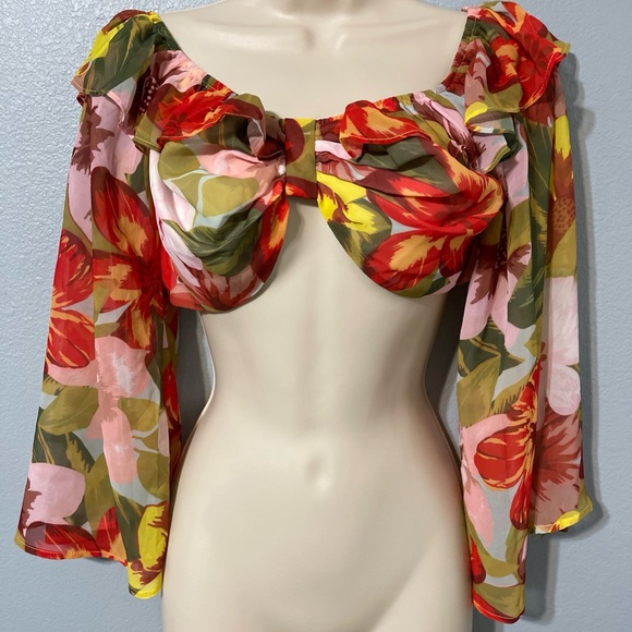 L'ATISTE Tops - L’atiste Ruffle Statement Blouse Romanticcore Glam Party Top Medium NWT